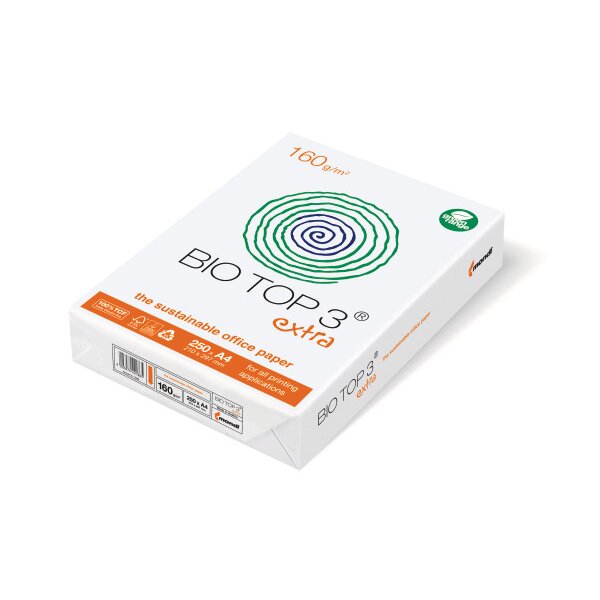 BIO TOP 3 Papier à photocopier Biotop A4 88008663 160g, Off-White 250 flls.