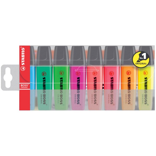 STABILO Surligneur BOSS ORIGINAL, étui en PET de 4