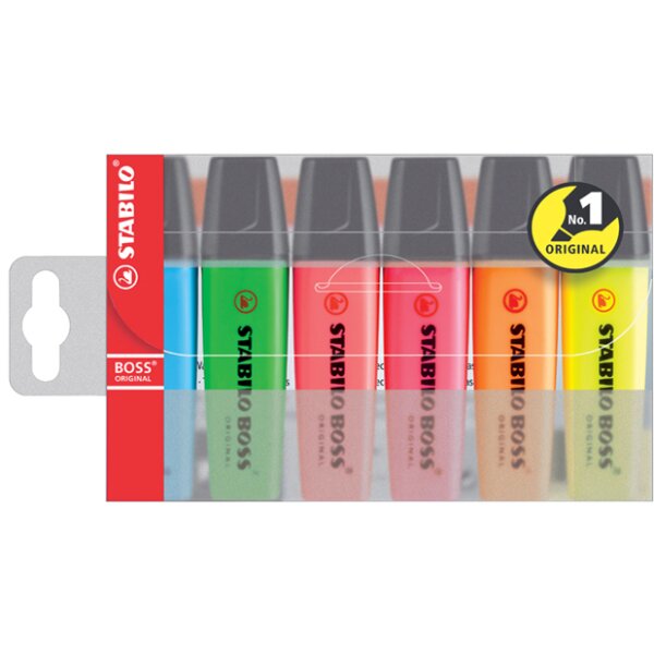 STABILO Surligneur BOSS ORIGINAL, étui en PET de 4