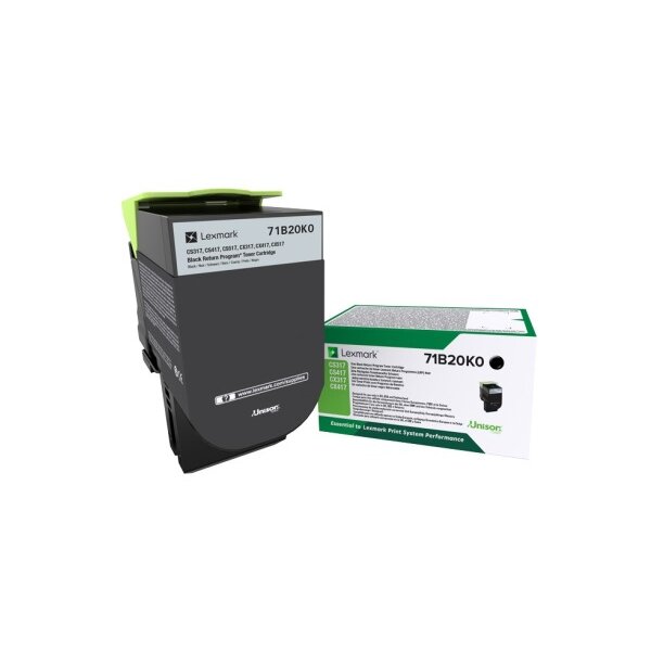 LEXMARK Toner-Modul return schwarz 71B20K0 CS31/41/51x 3000 Seiten
