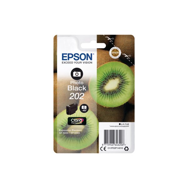 EPSON Cart. dencre 202 photo noir T02F140 XP-6000/6005 400 pages