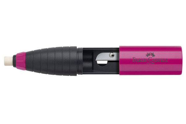 FABER-CASTELL Radierer-Spitzer Kombi 184401 rot/blau, ass.