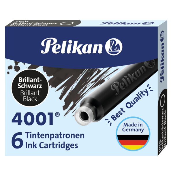 Pelikan Standard-Tintenpatronen 4001 TP 6, brillant-schwarz