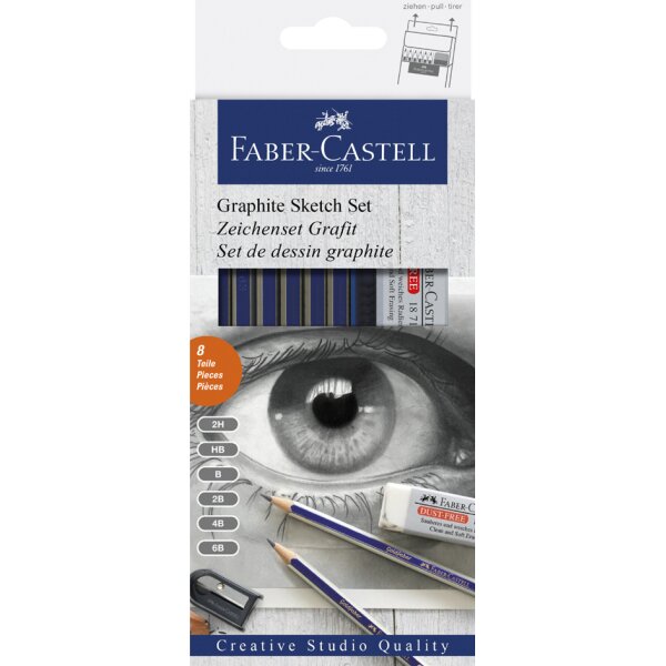 FABER-CASTELL Set desquisse GOLDFABER, 8 pi&egrave;ces