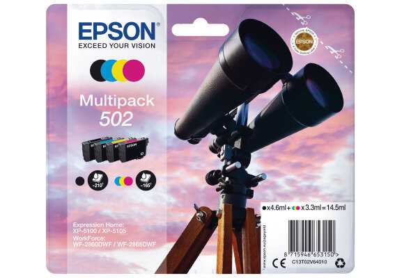EPSON Multipack Encre 502 CMYBK T02V640 WF-2860/XP-5100 4-color