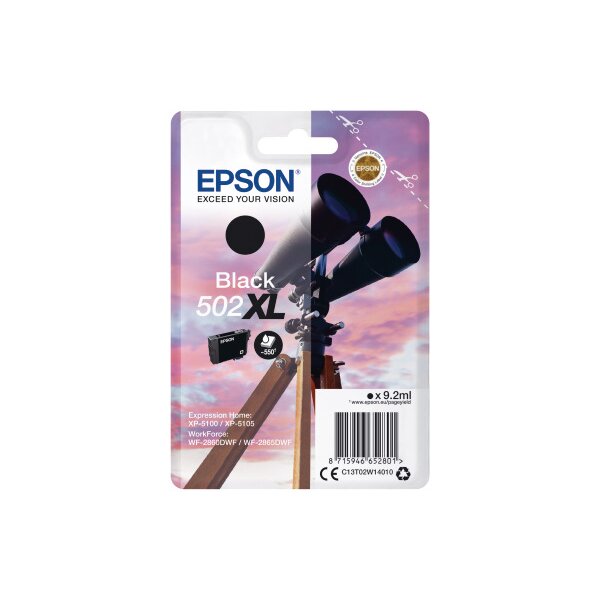 EPSON Cart. dencre 502XL noir T02W140 WF-2860/XP-5100 550 pages