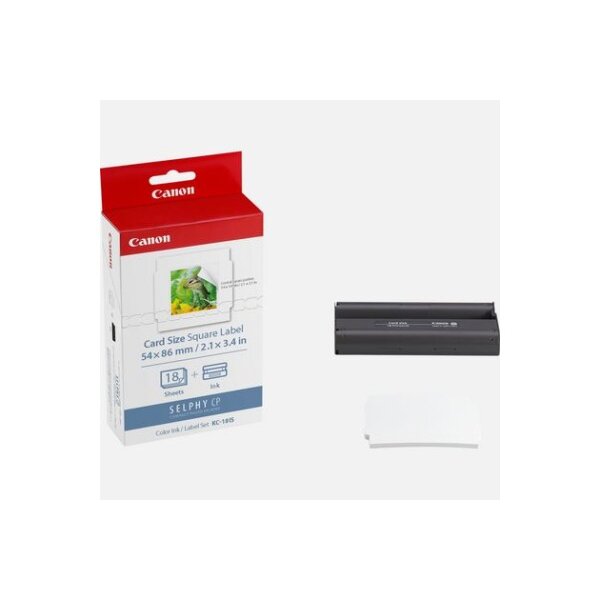 CANON Encre Coul./Etiquett 8,6x5,4cm KC18IS CP 1200 (Square) 18 feuilles