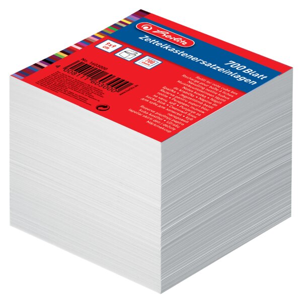 herlitz Zettelboxeinlagen, 90 x 90 mm, weiss