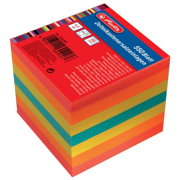 herlitz Zettelboxeinlagen, 90 x 90 mm, weiss