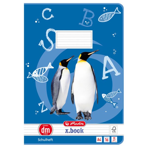 herlitz Schulheft x.book, DIN A4, Lineatur 7 kariert