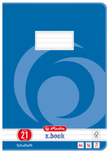 herlitz Schulheft x.book, DIN A4, Lineatur 20 blanko