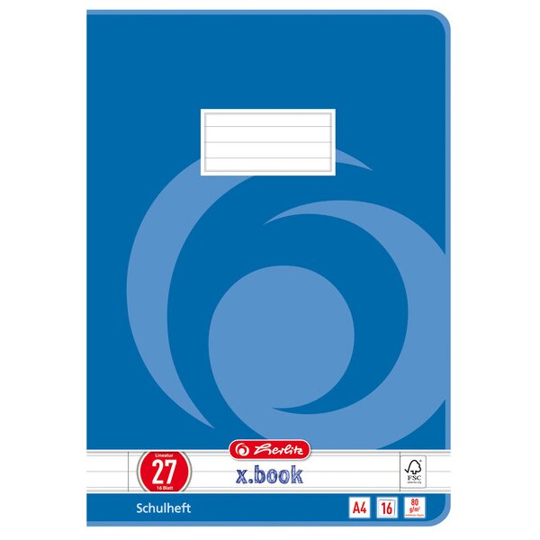 herlitz Cahier x.book, A4, linéature 27 / ligné
