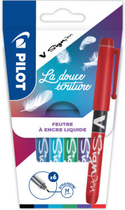PILOT Faserschreiber V Sign Pen, 6er Etui