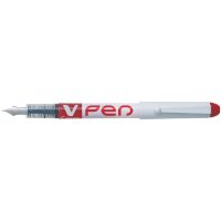 PILOT Einweg-Füllhalter V-Pen, Federbreite: 0,5 mm, rot