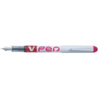 PILOT Einweg-Füllhalter V-Pen, Federbreite: 0,5 mm, rot