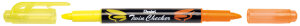 Pentel Surligneur TWIN CHECKER, 2 pointes, jaune / orange