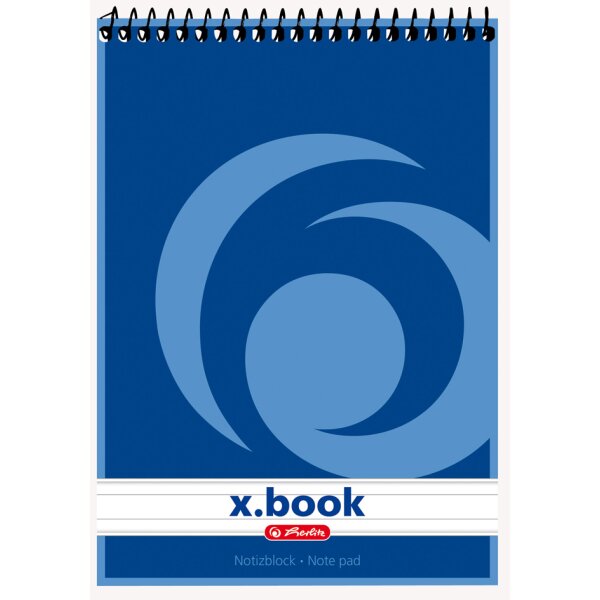 herlitz Spiralnotizblock x.book, DIN A5, 50 Blatt, liniert