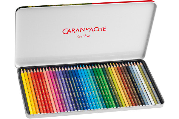 CARAN DACHE Crayon de couleur Prismalo 3mm 999.340 ass. boite m&eacute;t. 40 piece