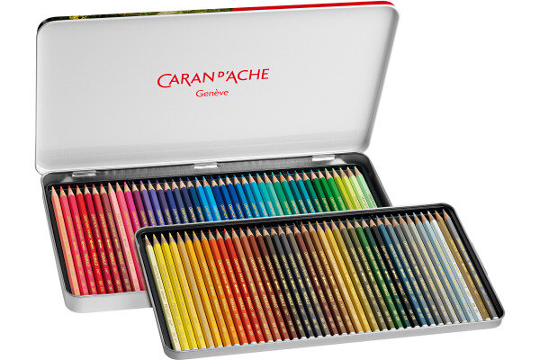 CARAN DACHE Crayon de couleur Prismalo 3mm 999.380 ass. boite m&eacute;t. 80 piece