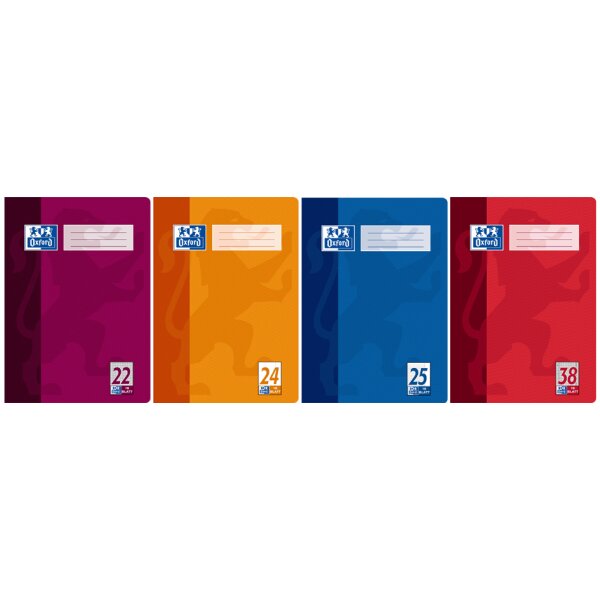 Oxford Cahier, A4, lin&eacute;ature 37 / lign&eacute;, 32 pages, marges