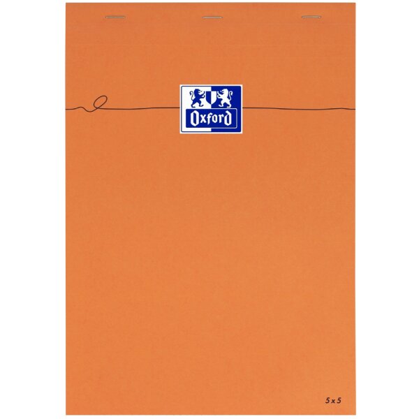 Oxford Notizblock, DIN A4, kariert, 80 Blatt, orange