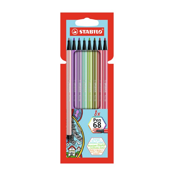 STABILO Feutre Pen 68, étui en carton de 24
