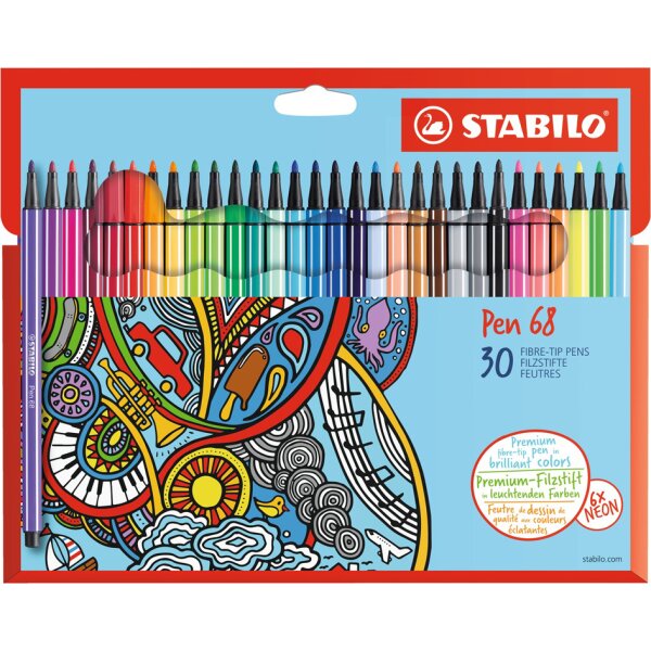 STABILO Feutre Pen 68, étui en carton de 24