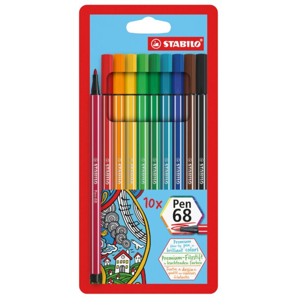STABILO Fasermaler Pen 68, 30er Kartonetui