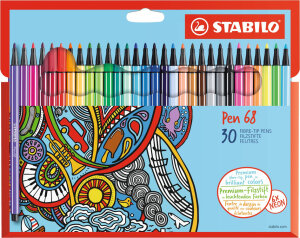 STABILO Fasermaler Pen 68, 30er Kartonetui