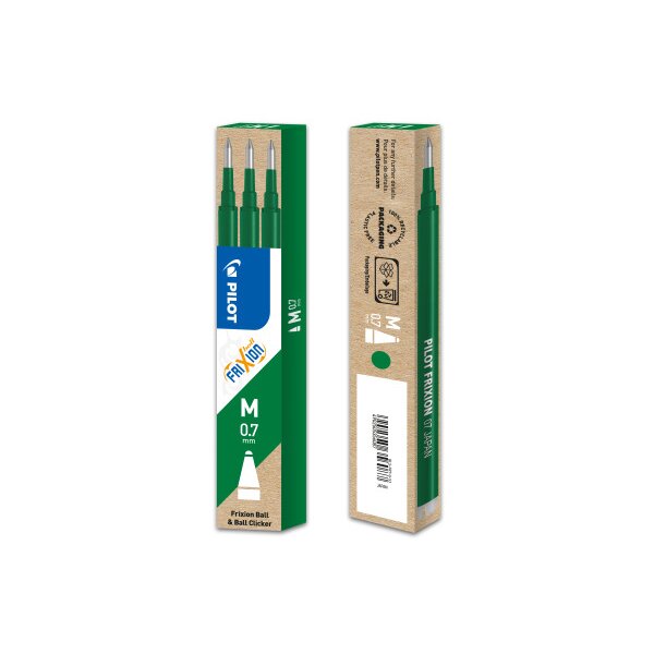 PILOT Mine FriXion Refill BLS-FR7-G-S3 vert, set à 3