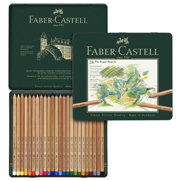 FABER-CASTELL Crayons de couleur PITT PASTELL, étui de 12 en