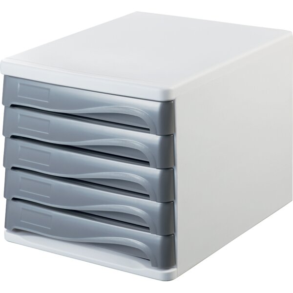 helit Schubladenbox "the wave", 5 Schübe, weiss rot-