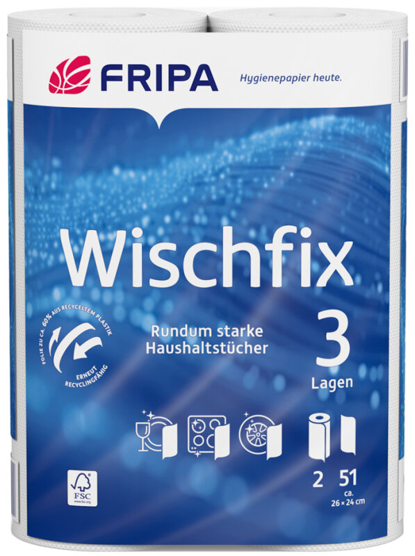 Fripa Rouleau dessuie-tout Wischfix, 3 couches, extra blanc