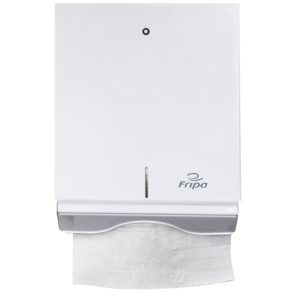 Fripa Distributeur dessuie-mains pli&eacute;s, m&eacute;tal, grand, blanc