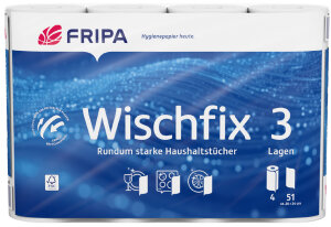Fripa Küchenrolle Wischfix, 3-lagig, hochweiss