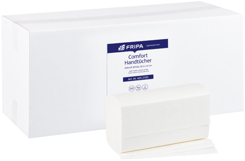 Fripa Essuie-mains COMFORT, 240 x 240 mm, pli-Z, extra blanc