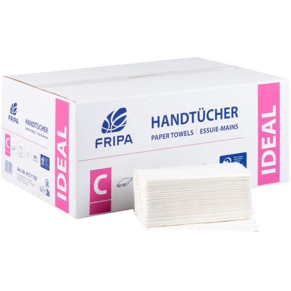 Fripa Handtuchpapier IDEAL, 250 x 500 mm, C-Falz, hochweiss