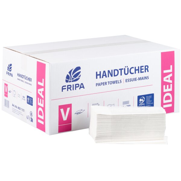 Fripa Handtuchpapier IDEAL, 250 x 500 mm, C-Falz, hochweiss