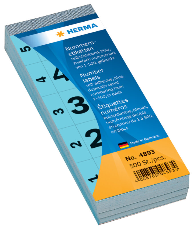 HERMA Nummernblock, selbstklebend, 28 x 56 mm, gr&uuml;n
