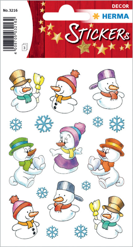 HERMA Sticker de No&euml;l DECOR Bonhommes de neige