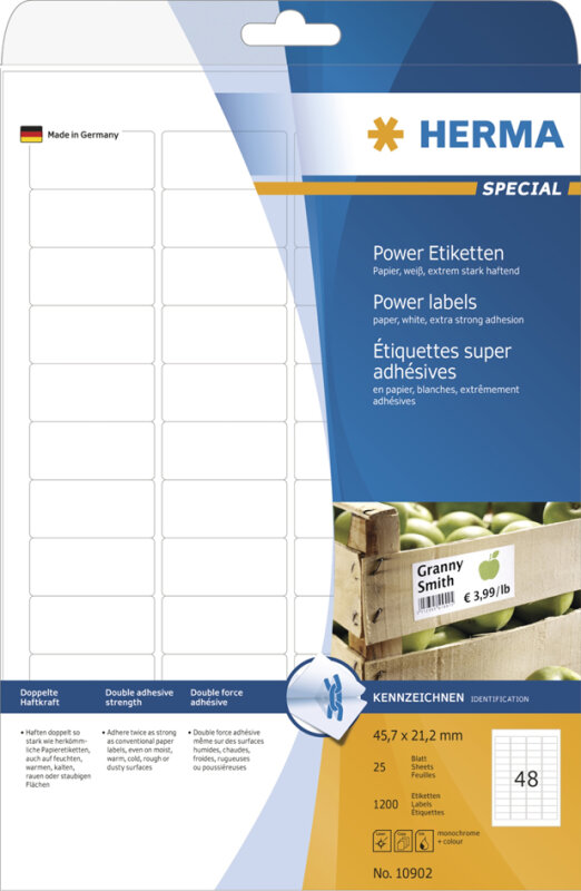 HERMA Power Etiquette SPECIAL, 37 x 13 mm, blanc