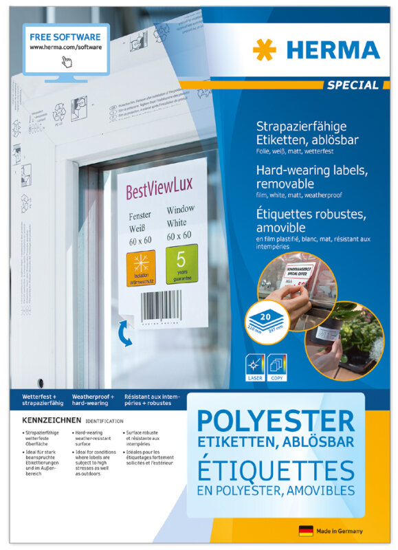 HERMA &Eacute;tiquette polyester SPECIAL, diam&egrave;tre 30 mm, enlevable
