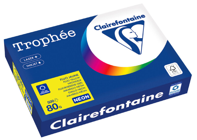 Clairefontaine Papier universel Troph&eacute;e, A4, jaune fluo