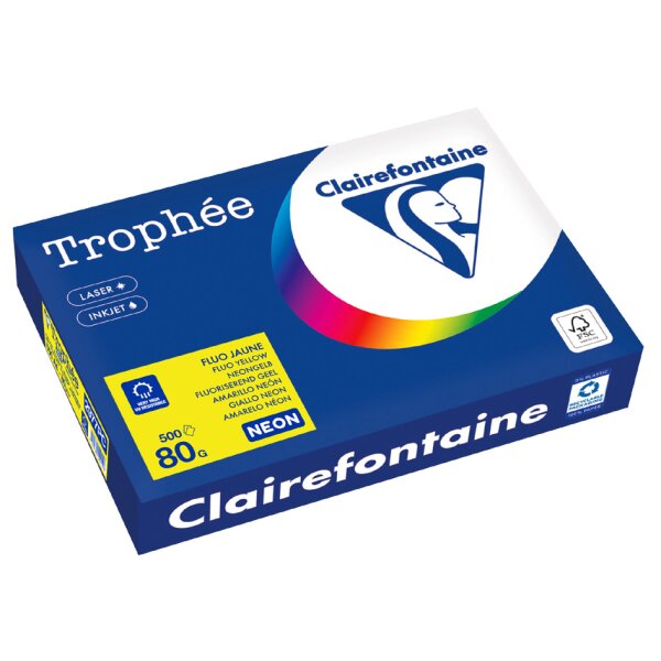Clairefontaine Papier universel Troph&eacute;e, A4, rose fluo