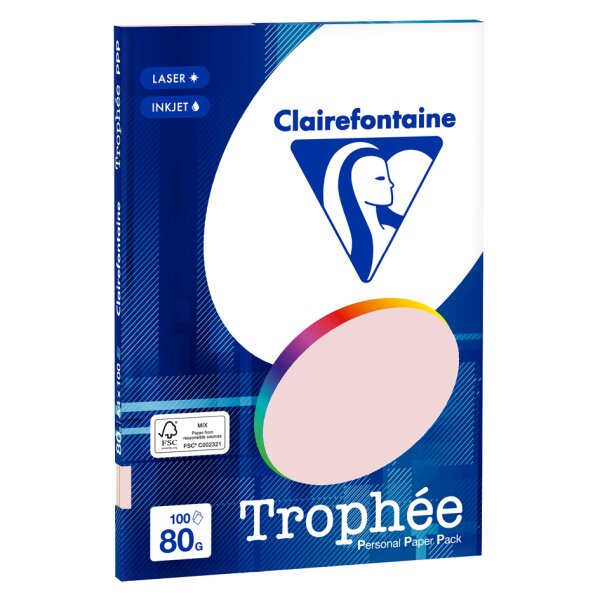 Clairefontaine Papier universel Troph&eacute;e, A4, assorti pastel