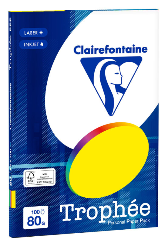Clairefontaine Papier universel Troph&eacute;e, A4, assorti intense