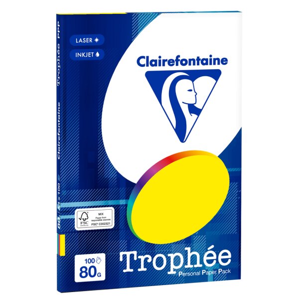 Clairefontaine Papier universel Trophée, A4, assorti intense