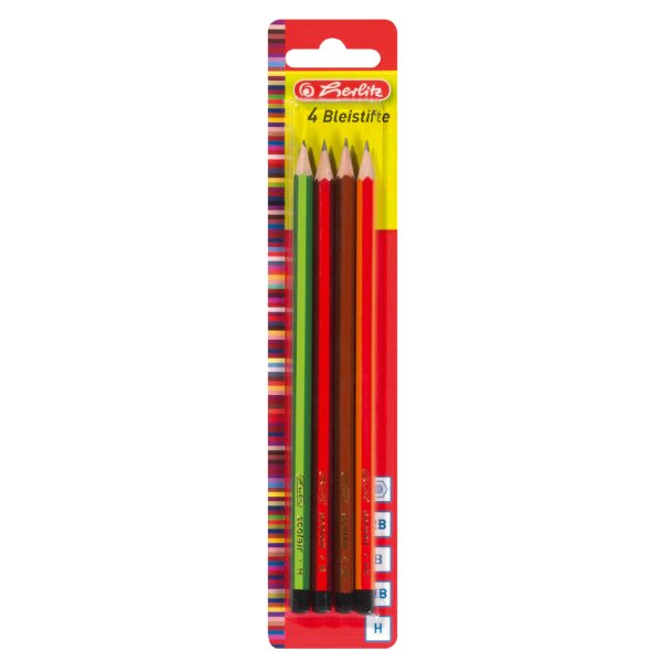 herlitz Crayon Scolair, hexagonal, set de 4, assorti