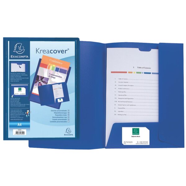 EXACOMPTA Präsentationsmappe Kreacover, PP, A4, blau