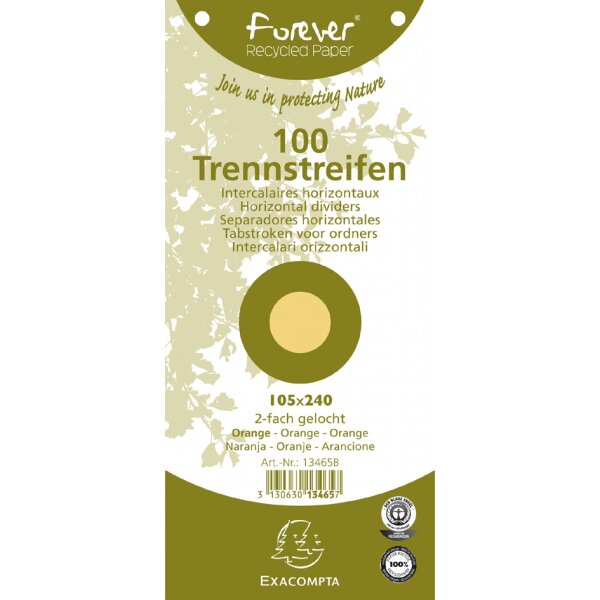 EXACOMPTA Fiches intercalaires, 105 x 240 mm, bleu